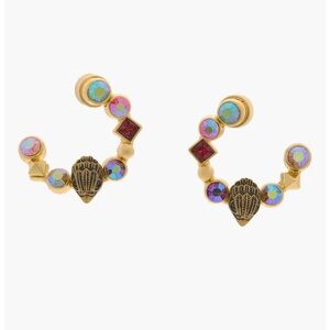 Kurt Geiger London Mixed Crystal Half Circle Earrings